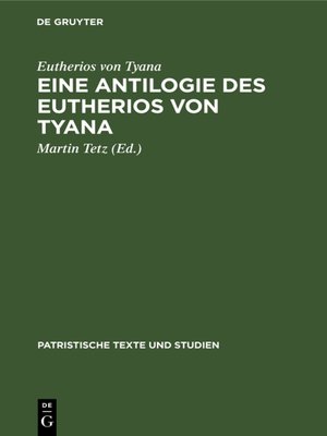 cover image of Eine Antilogie des Eutherios von Tyana